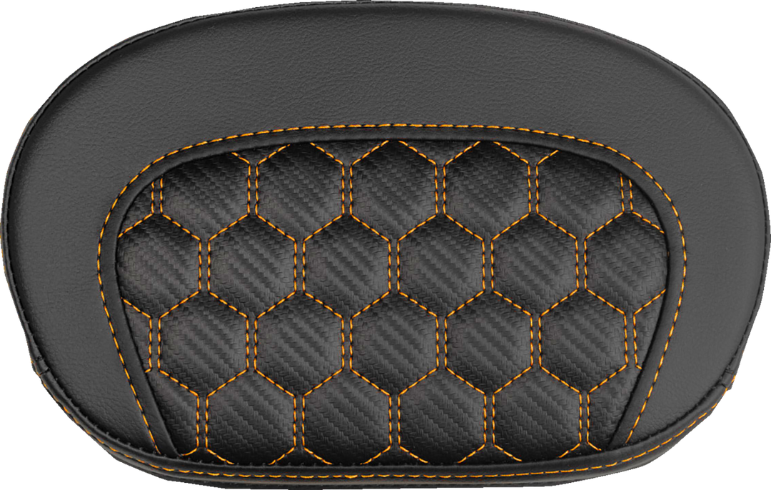 SADDLEMEN Mini Contour Sissy Bar Pad - Honeycomb - Orange Stitch 061019003