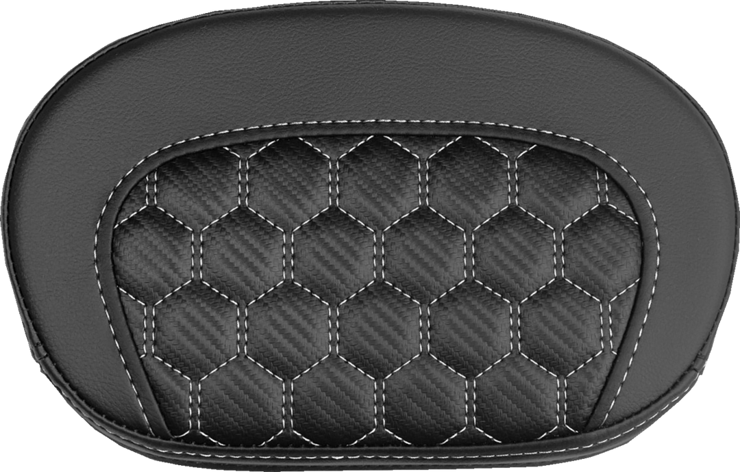 SADDLEMEN Mini Contour Sissy Bar Pad - Honeycomb - White Stitch 061019006