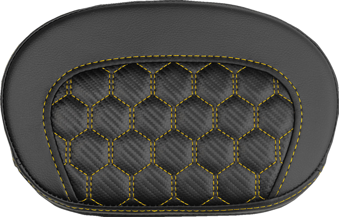 SADDLEMEN Mini Contour Sissy Bar Pad - Honeycomb - Gold Stitch 061019007