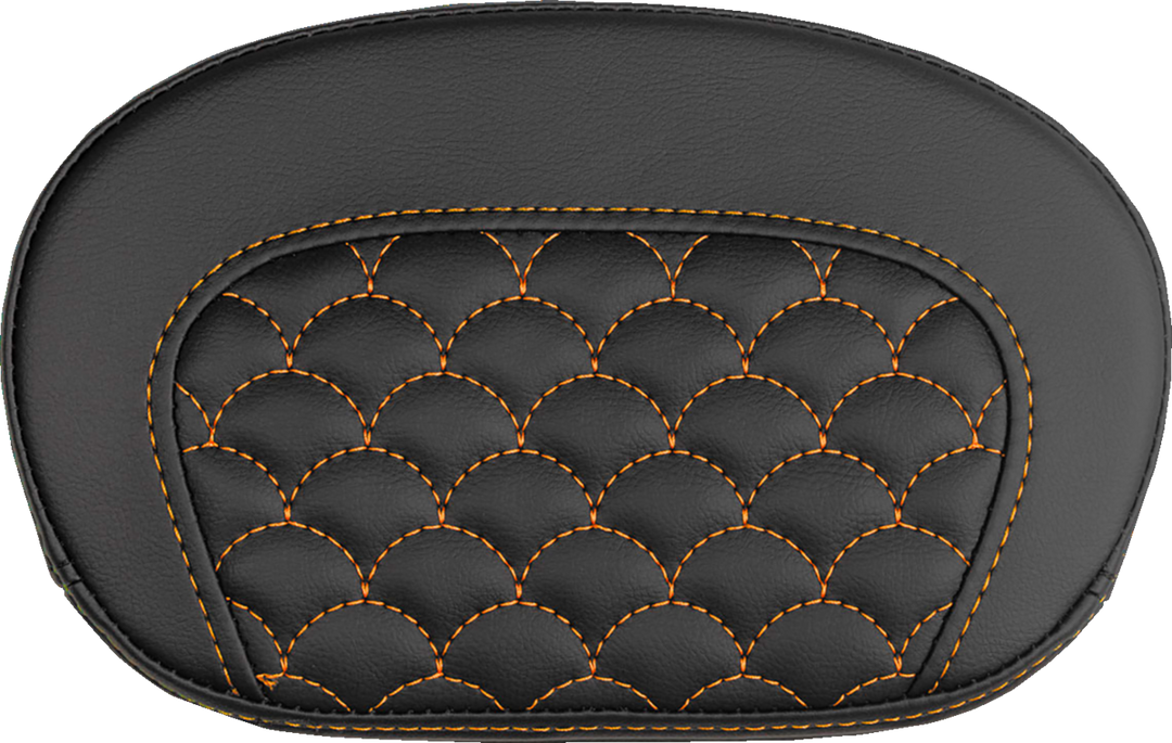 SADDLEMEN Mini Contour Sissy Bar Pad - Dragon Scale - Orange Stitch 061020903
