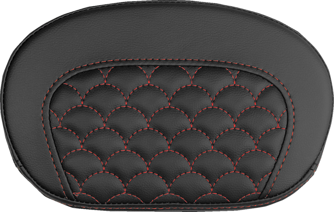 SADDLEMEN Mini Contour Sissy Bar Pad - Dragon Scale - Red Stitch 061020904