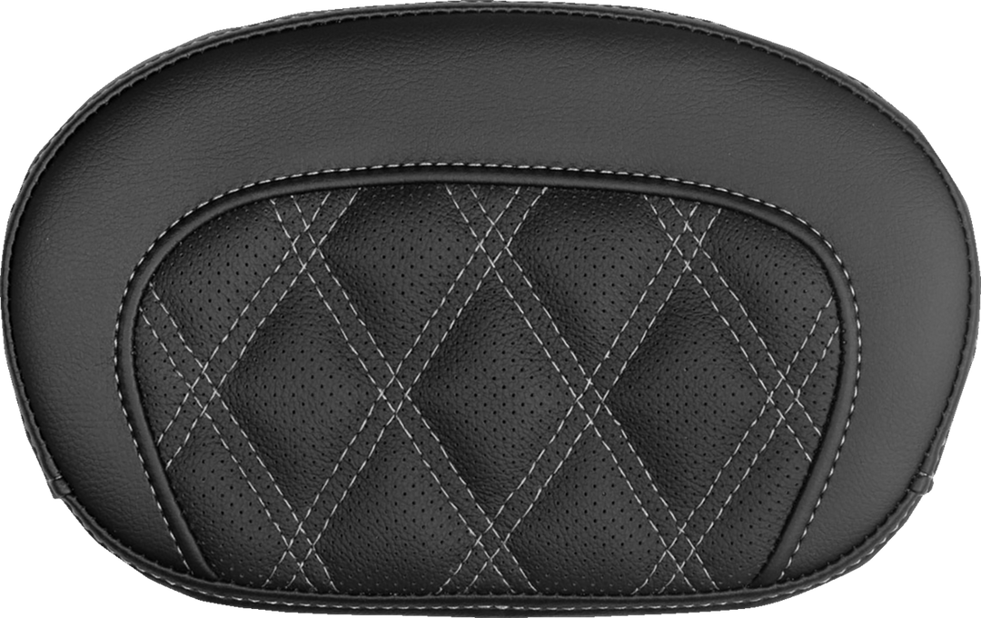 SADDLEMEN Mini Contour Sissy Bar Pad - Lattice Stitch - Silver Stitch 061018405
