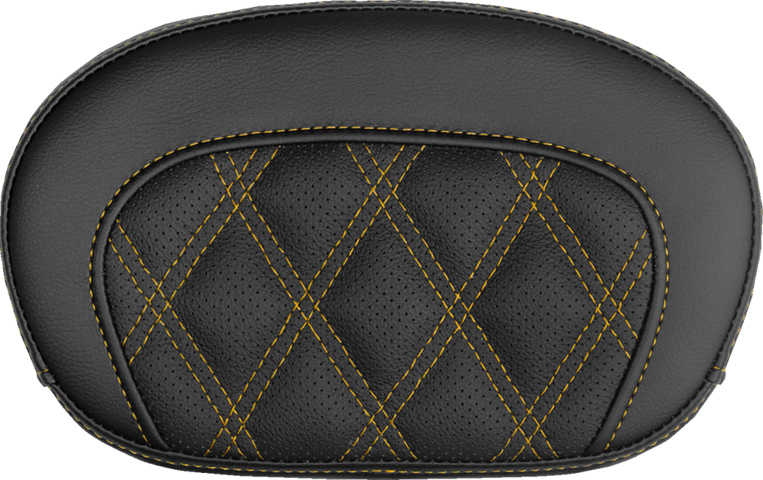 SADDLEMEN Mini Contour Sissy Bar Pad - Lattice Stitch - Gold Stitch 061018407
