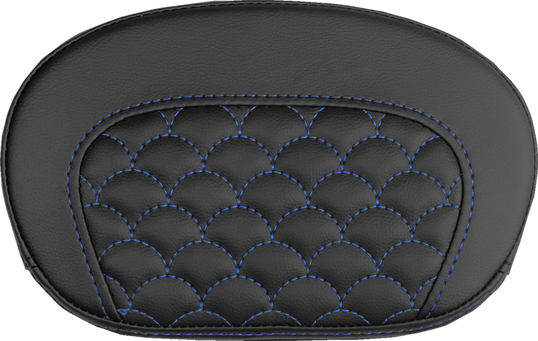 SADDLEMEN Mini Contour Sissy Bar Pad - Dragon Scale - Blue Stitch 061020901