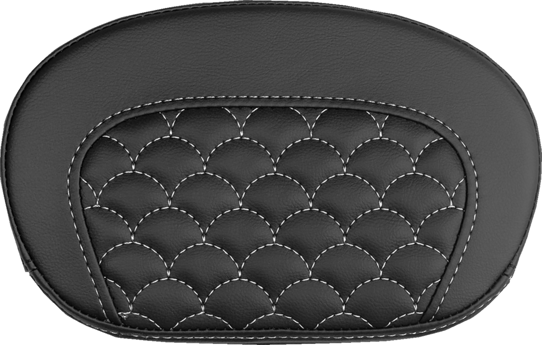 SADDLEMEN Mini Contour Sissy Bar Pad - Dragon Scale - White Stitch 061020906