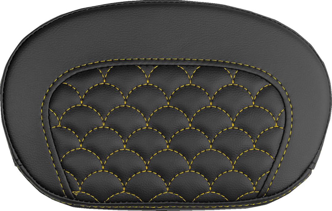 SADDLEMEN Mini Contour Sissy Bar Pad - Dragon Scale - Gold Stitch 061020907