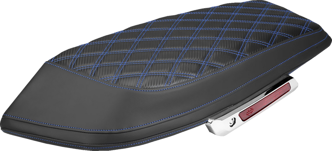 SADDLEMEN Saddlebag Lid Covers - Lattice - Carbon Fiber - Blue Stitch - FLH/FLT '23-'26 L870-23-20701