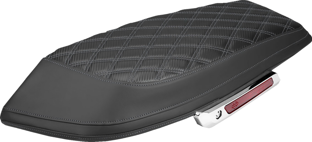 SADDLEMEN Saddlebag Lid Covers - Lattice - Carbon Fiber - Gray Stitch - FLH/FLT '23-'26 L870-23-20702