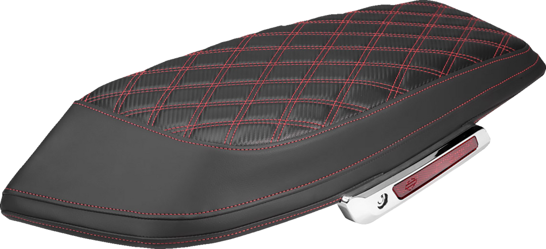 SADDLEMEN Saddlebag Lid Covers - Lattice - Carbon Fiber - Red Stitch - FLH/FLT '23-'26 L870-23-20704