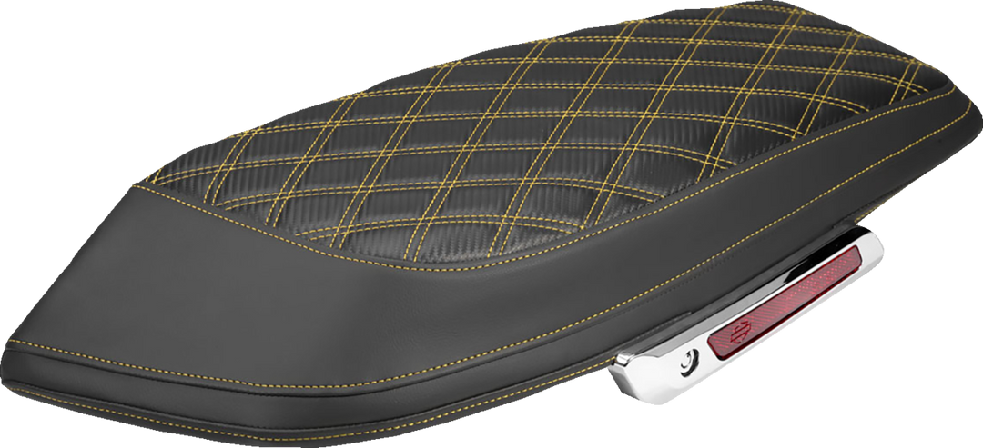 SADDLEMEN Saddlebag Lid Covers - Lattice - Carbon Fiber - Gold Stitch - FLH/FLT '23-'26 L870-23-20707