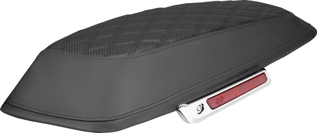 SADDLEMEN Saddlebag Lid Covers - Lattice - Carbon Fiber - Black Stitch - FLH/FLT '14-'24 L870-14-20700