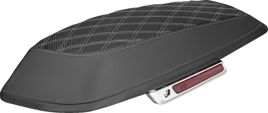 SADDLEMEN Saddlebag Lid Covers - Lattice - Carbon Fiber - Silver Stitch - FLH/FLT '14-'24 L870-14-20705