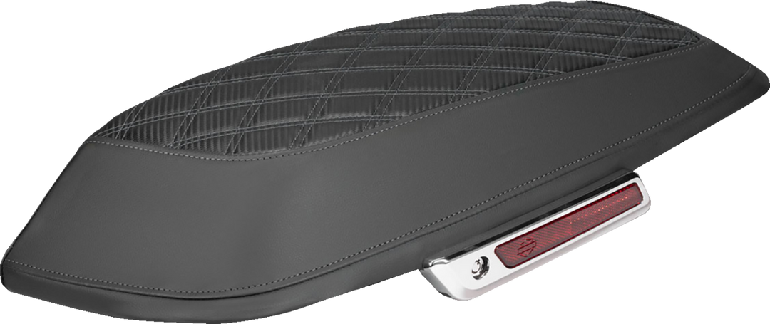 SADDLEMEN Saddlebag Lid Covers - Lattice - Carbon Fiber - Gray Stitch - FLH/FLT '14-'24 L870-14-20702