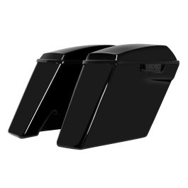 Vivid Black Dual Blocked Extended 4" Stretched Saddlebags for Harley® Touring '14-'23