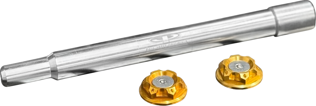 PAUL YAFFE BAGGER NATION Y-Axle with Turret Style Axle Cover Kit - Custom - Front - Gold - 1" PYO:YAXLE-07-HT-GD