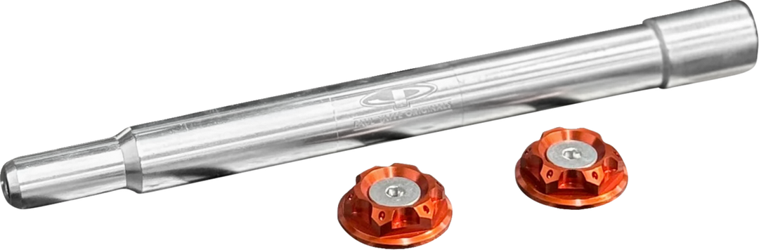 PAUL YAFFE BAGGER NATION Y-Axle with Turret Style Axle Cover Kit - Custom - Front - Orange - 25 mm PYO:YAXLE-08-HT-OR