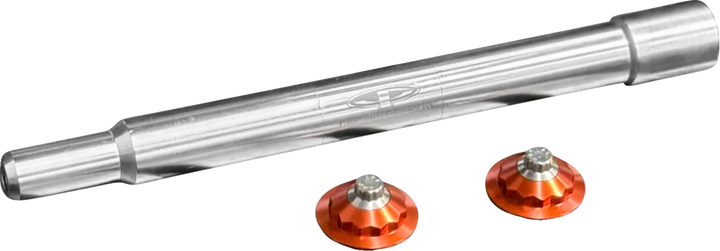 PAUL YAFFE BAGGER NATION Y-Axle with 12 Point Style Axle Cover Kit - Custom - Front - Orange - 25 mm PYO:YAXLE-08-TP-OR
