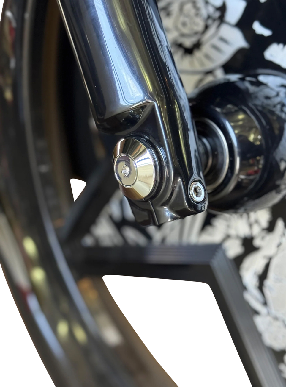 PAUL YAFFE BAGGER NATION Y-Axle with Smooth Style Axle Cover Kit - Custom - Front - Chrome - 1" PYO:YAXLE-07-SM-C