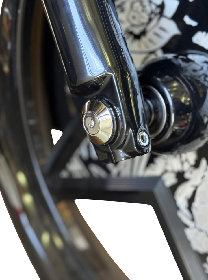 PAUL YAFFE BAGGER NATION Y-Axle with Smooth Style Axle Cover Kit - Custom - Front - Chrome - 1" PYO:YAXLE-07-SM-C