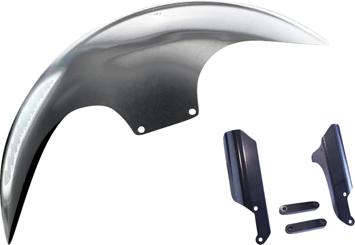 PAUL YAFFE BAGGER NATION Cafe Front Fender - 19" OE Wheel - With Black Fork Adapters PYO:CAFE-19-18LR-B