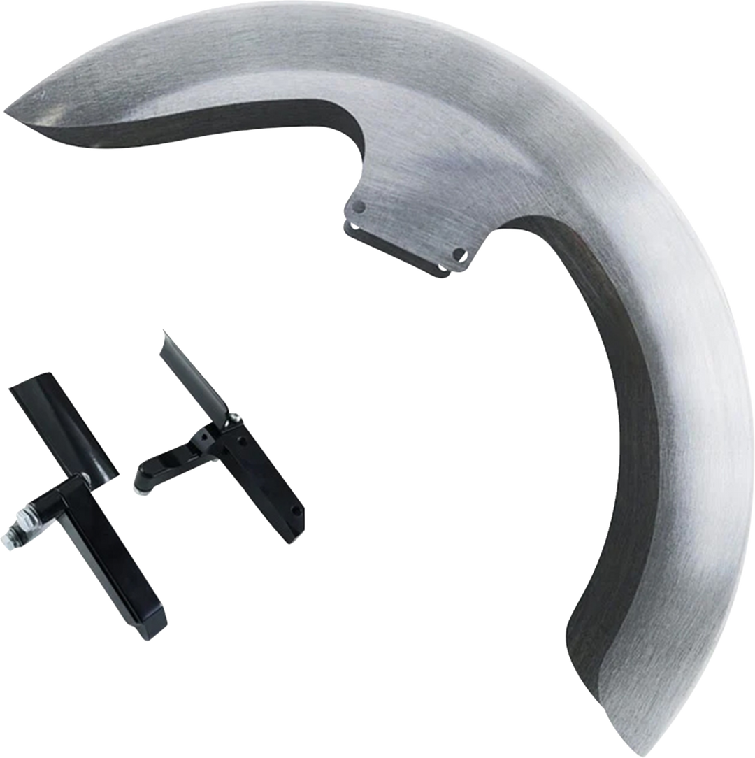 PAUL YAFFE BAGGER NATION Thicky Front Fender - 21" Wheel - With Inverted Fork Adapters - Debris Guards - HD Softail PYO:THICKY21-18SG-B