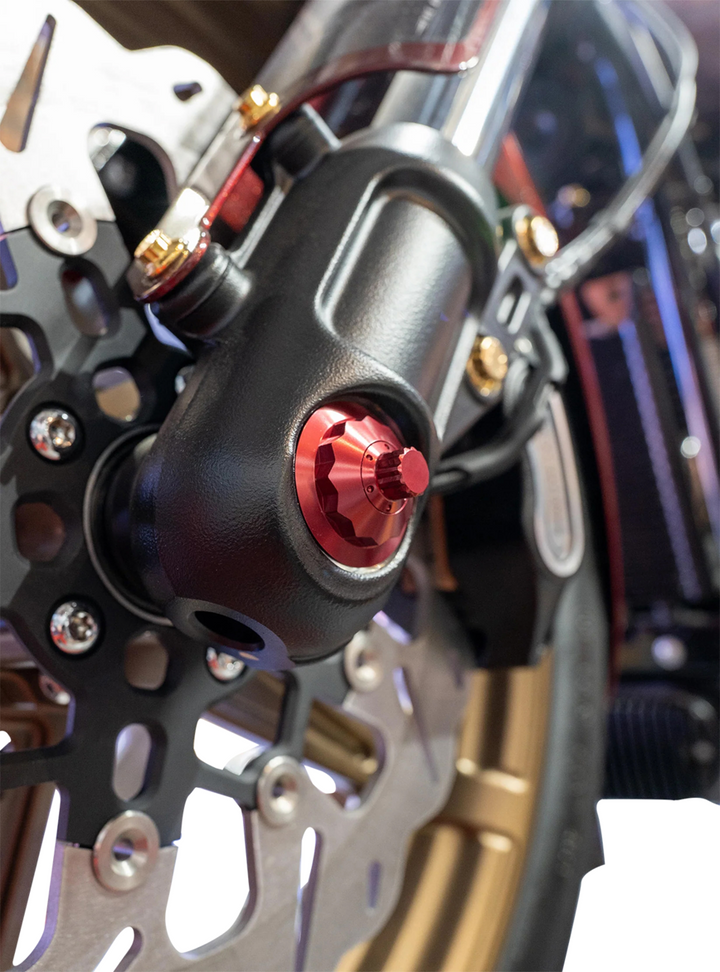 PAUL YAFFE BAGGER NATION Axle Cover Kit - Y-Axle Rod - Front - Standard/12 Point - Red PYO:YTPR-18L-RD