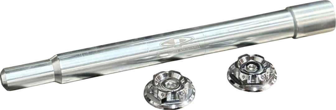 PAUL YAFFE BAGGER NATION Y-Axle with Turret Style Axle Cover Kit - Custom - Front - Chrome - 25 mm PYO:YAXLE-08-HT-CP