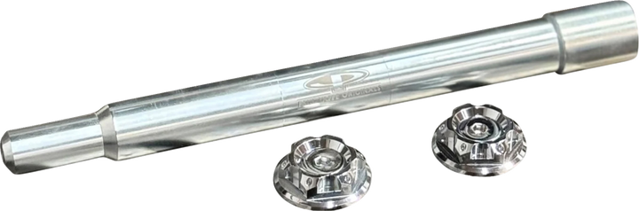 PAUL YAFFE BAGGER NATION Y-Axle with Turret Style Axle Cover Kit - Custom - Front - Chrome - 25 mm PYO:YAXLE-08-HT-CP