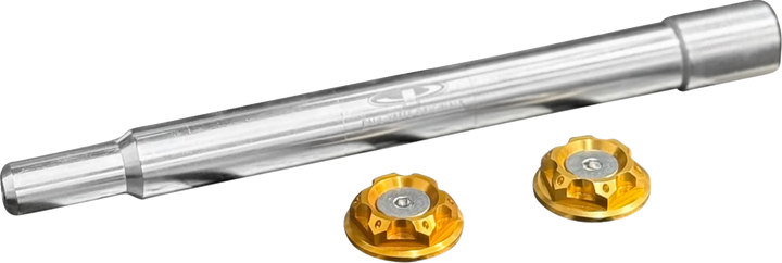 PAUL YAFFE BAGGER NATION Y-Axle with Turret Style Axle Cover Kit - Custom - Front - Gold - 25 mm PYO:YAXLE-08-HT-GD