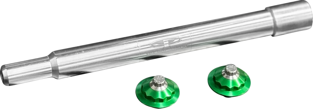 PAUL YAFFE BAGGER NATION Y-Axle with 12 Point Style Axle Cover Kit - Custom - Front - Green - 25 mm PYO:YAXLE-08-TP-GN