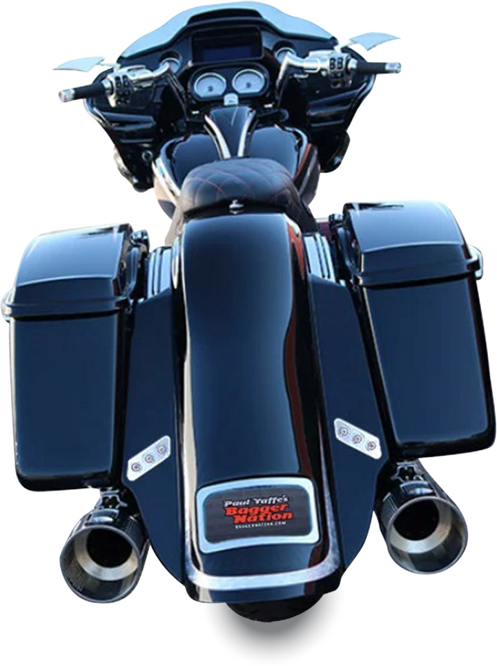 PAUL YAFFE BAGGER NATION Rear Fender Kit - With Side Covers - Chrome Plate Frame - Thunder Bolts PYO:KIT-3PC-DOSTDTPC