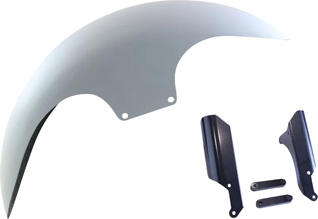 PAUL YAFFE BAGGER NATION Cafe Front Fender - 19" Wheel - Black Inverted Fork Adapter - HD Softail '18-'26 PYO:CAFE-19-18LR-B-C