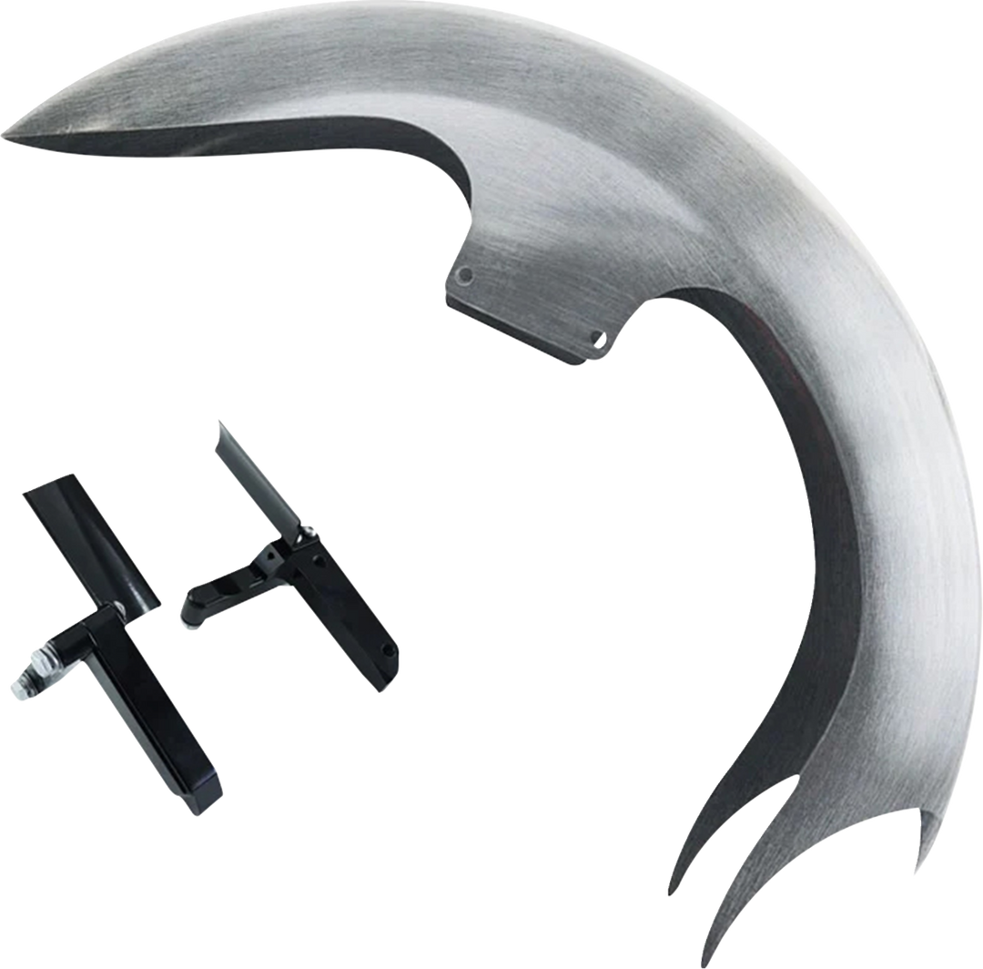 PAUL YAFFE BAGGER NATION Talon Front Fender - 18" Wheel - With Inverted Fork Adapters - Debris Guards - HD Softail PYO:TALON-OEM-18SG-B