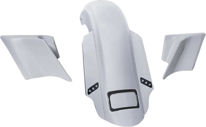 PAUL YAFFE BAGGER NATION Rear Fender Kit - With Side Covers - Black Plate Frame - Thunder Bolts PYO:KIT-3PC-DOSTDTPB