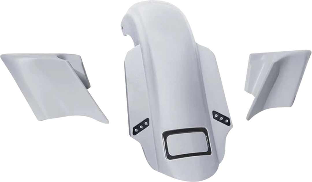 PAUL YAFFE BAGGER NATION Rear Fender Kit - With Side Covers - Black Plate Frame - Thunder Bolts PYO:KIT-3PC-DOSTRTPB
