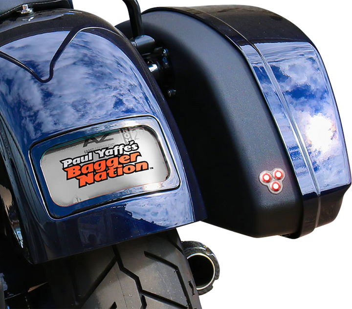 PAUL YAFFE BAGGER NATION Tri-Pod Taillight - Lightning Bolts - Triangle - Satin PYO:TPLK-T-S