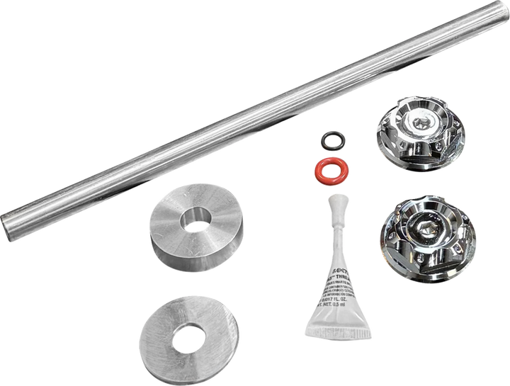 PAUL YAFFE BAGGER NATION Axle Cover Kit - Y-Axle Rod - Front - Standard/Turret - Chrome PYO:YHTR-18L-CH