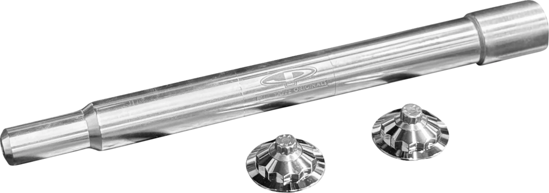 PAUL YAFFE BAGGER NATION Y-Axle with 12 Point Style Axle Cover Kit - Custom - Front - Chrome - 1" PYO:YAXLE-07-TP-CP