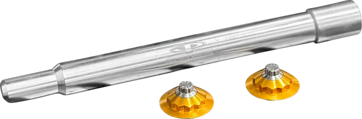 PAUL YAFFE BAGGER NATION Y-Axle with 12 Point Style Axle Cover Kit - Custom - Front - Gold - 25 mm PYO:YAXLE-08-TP-GD