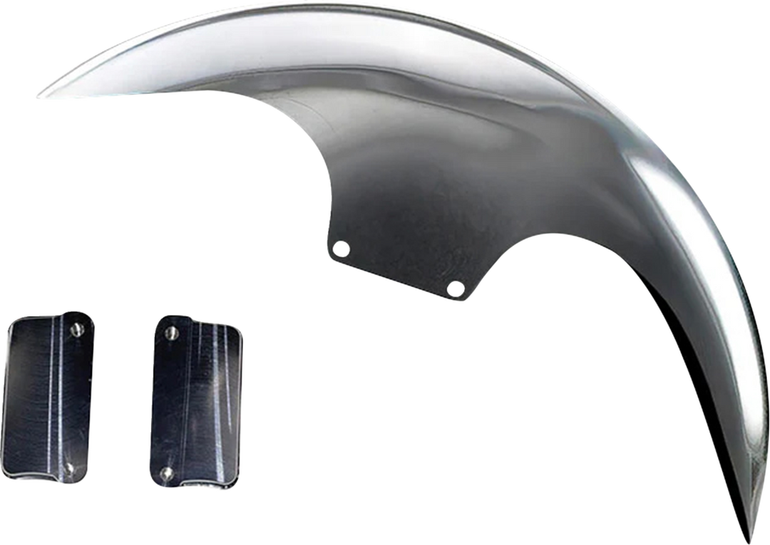 PAUL YAFFE BAGGER NATION Cafe Front Fender - OEM 19" Wheel - With Satin Finish Fork Adapters - HD PYO:CAFE-OEM-M8ST-S