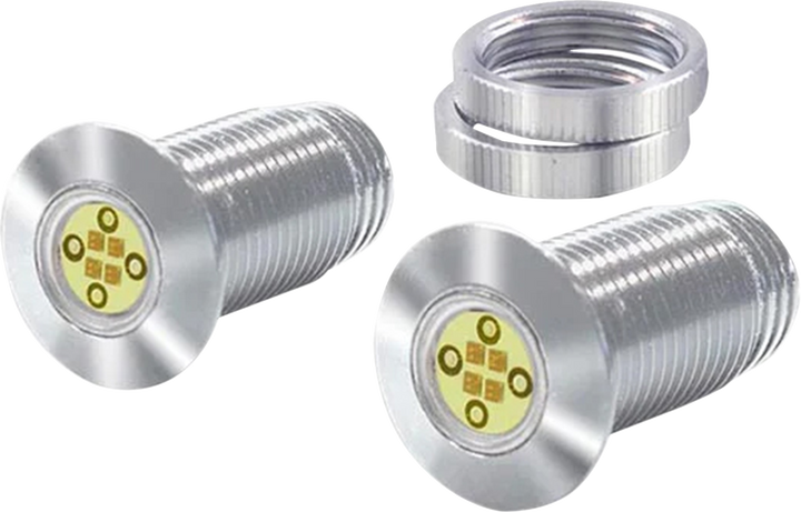 PAUL YAFFE BAGGER NATION Lightning Bolts - Amber/White - Chrome PYO:BOLTS-DRL-C