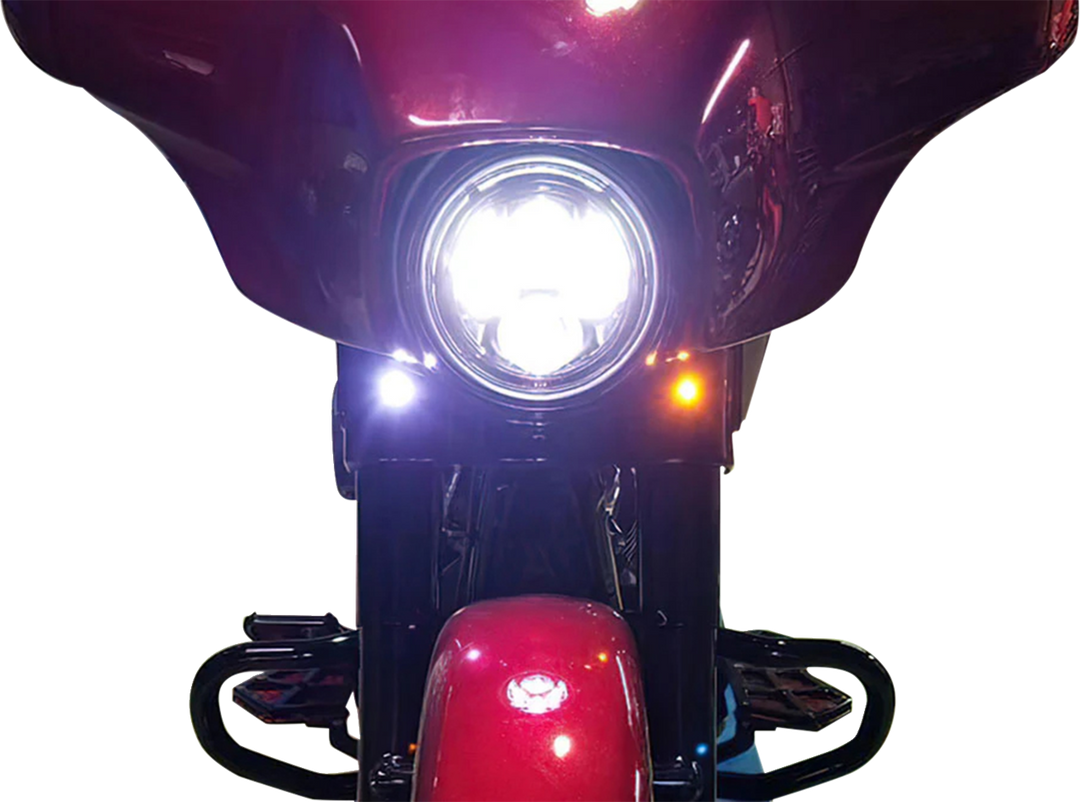 PAUL YAFFE BAGGER NATION Lightning Bolts - Amber/White - Chrome PYO:BOLTS-DRL-C