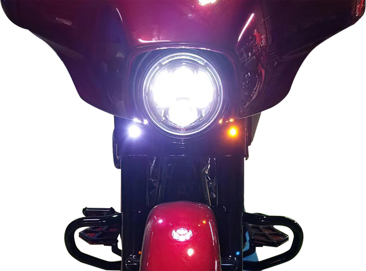 PAUL YAFFE BAGGER NATION Lightning Bolts - Amber/White - Chrome PYO:BOLTS-DRL-C