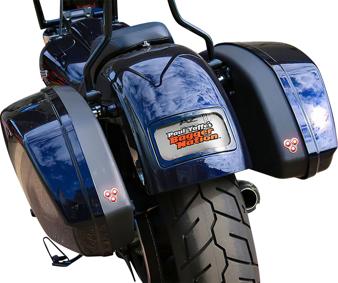 PAUL YAFFE BAGGER NATION Tri-Pod Taillight - Lightning Bolts - Triangle - Black PYO:TPLK-T-B