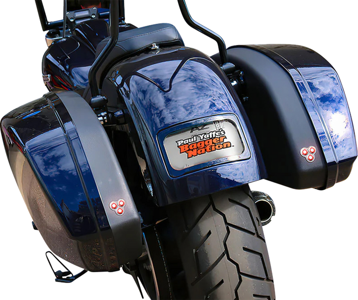PAUL YAFFE BAGGER NATION Tri-Pod Taillight - Lightning Bolts - Triangle - Black PYO:TPLK-T-B