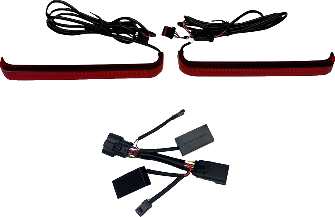 CUSTOM DYNAMICS Saddlebag Lights - Low Profile - Red LEDs - Red Lens CD-LP-2026-R
