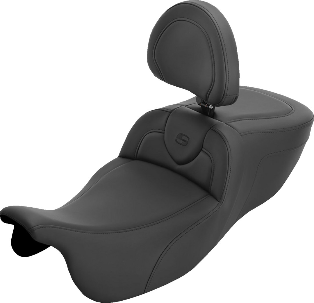 SADDLEMEN Roadsofa™ Extended Reach Seat - with Backrest - Plain - FLRT/FLTRT '15-'25 815-07-188BR