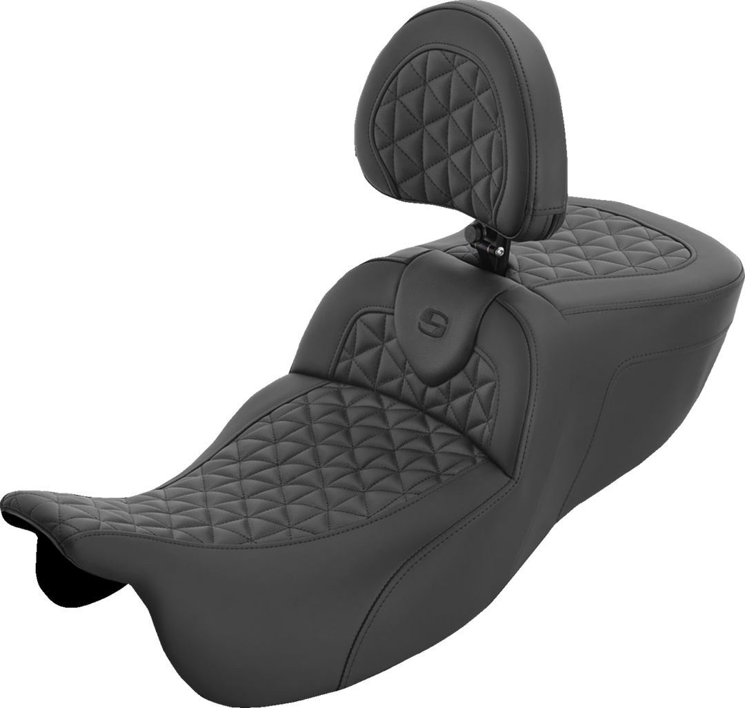 SADDLEMEN Roadsofa™ Extended Reach Seat - with Backrest - Tri-Gripper - FLRT/FLTRT '15-'25 815-07-211B0