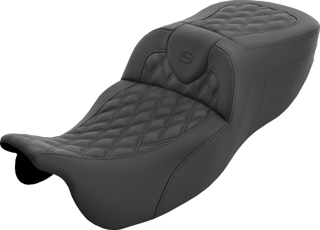 SADDLEMEN Roadsofa™ Extended Reach Seat - without Backrest - Lattice Stitch - FLRT/FLTRT '15-'25 815-07-184