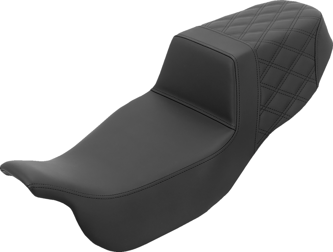 SADDLEMEN Step-Up Seat - Extended Reach - Rear Lattice Stitch - FLRT/FLTRT '15-'25 815-07E-173